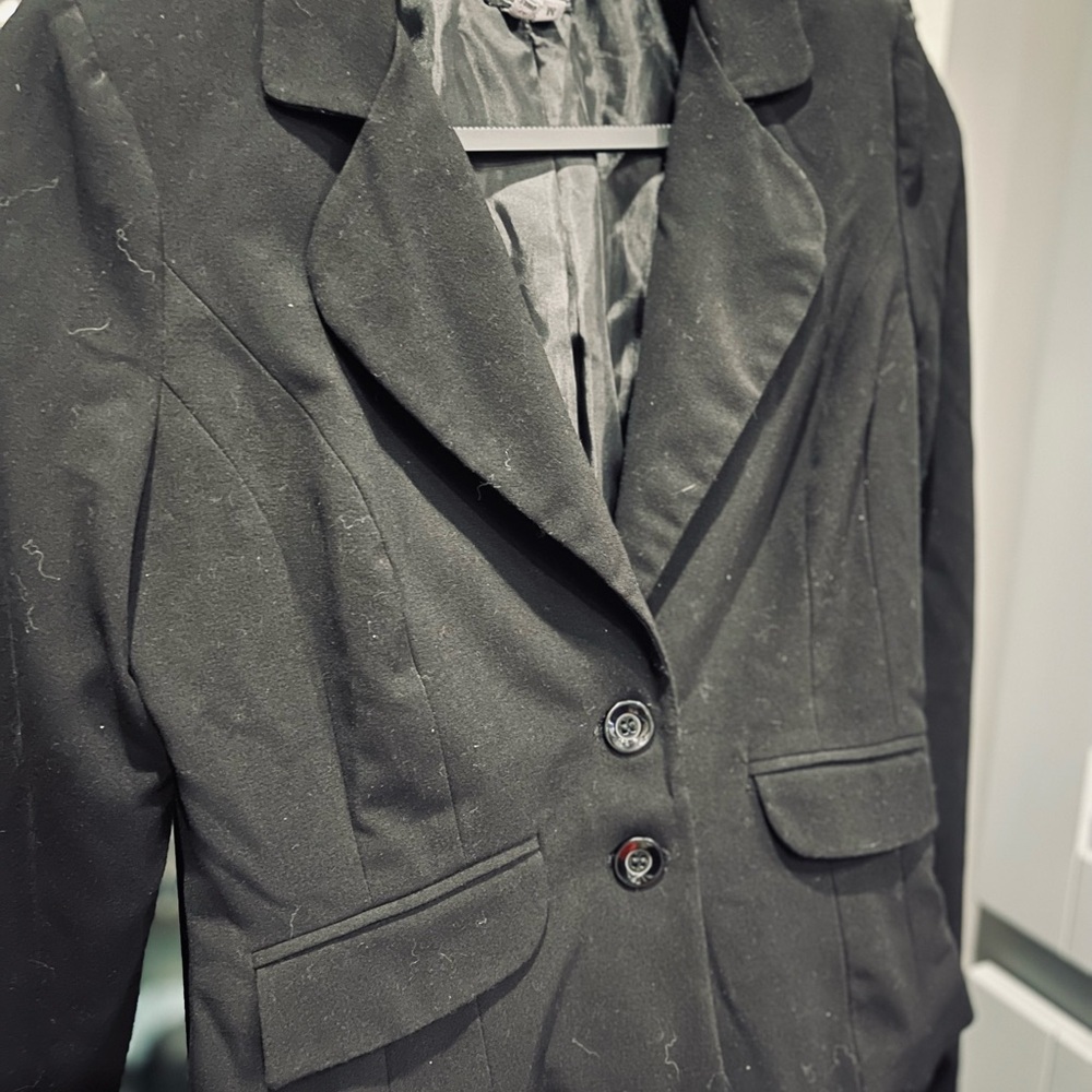 My Michelle Black Blazer Structured Suit Jacket